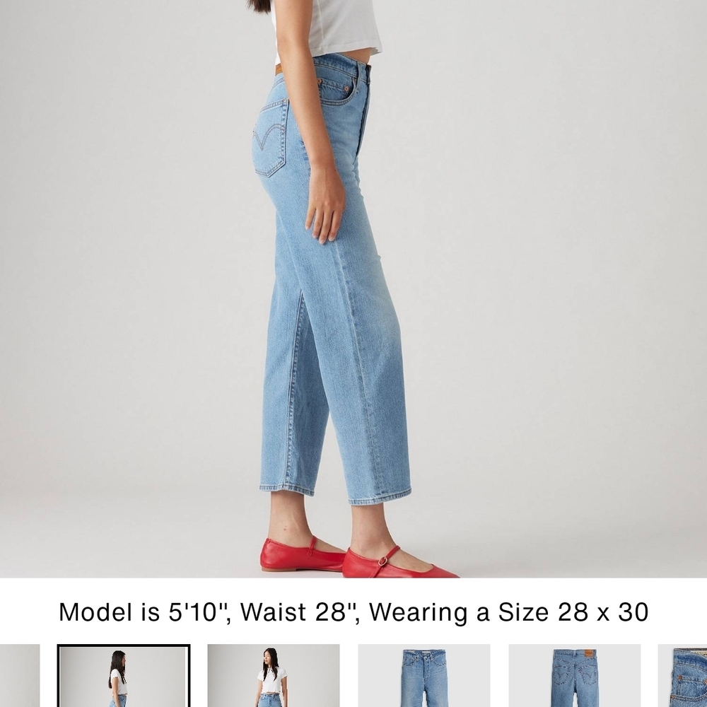 Levi's Ribcage Mid-wash Lightweight Ankle Length Jeans - Picture 2 of 9